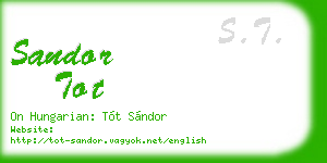 sandor tot business card